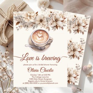 Elegante Liebe ist Brautparty-Kaffee brauen Einladung