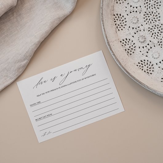 Elegante Liebe ist ein Journey-Brautparty Hinweiskarte