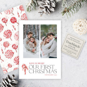 Elegante Liebe ist süß Erste Weihnachtsrot 2 Foto Feiertagskarte