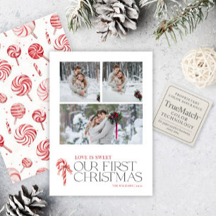Elegante Liebe ist süß Erste Weihnachtsrot 3 Foto Feiertagskarte
