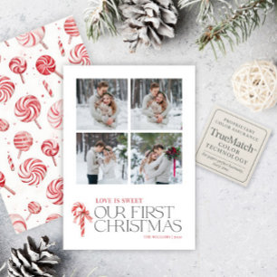 Elegante Liebe ist süß Erste Weihnachtsrot 4 Foto Feiertagskarte