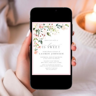 Elegante Liebe ist süß-rosa Brautparty Einladung