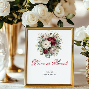 Elegante Liebe ist süße Grünzeug-Rosé-Burgunder-Sc Poster