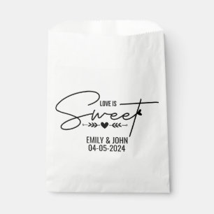 Elegante Liebe ist süße Herz Kalligrafie Hochzeit Geschenktütchen