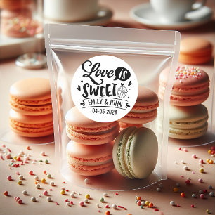 Elegante Liebe ist süße Kalligrafie Herz  Runder Aufkleber