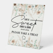 Elegante Liebe ist süße Kalligraphie Herz Boho Sockelschild (Vorderseite)