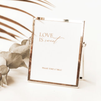 Elegante Liebe ist süße Tabletop-Zeichen