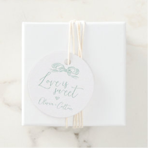 Elegante Liebe ist süßes grünes Brautparty Geschenkanhänger