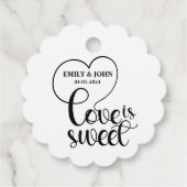 Elegante Liebe ist süßes Kalligraphie Herz Geschenkanhänger (Rückseite)