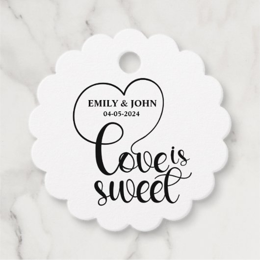 Elegante Liebe ist süßes Kalligraphie Herz Geschenkanhänger (Vorderseite)