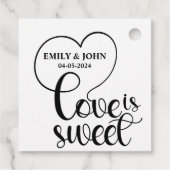 Elegante Liebe ist süßes Kalligraphie Herz Geschenkanhänger (Rückseite)