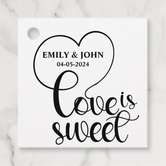 Elegante Liebe ist süßes Kalligraphie Herz Geschenkanhänger (Vorderseite)