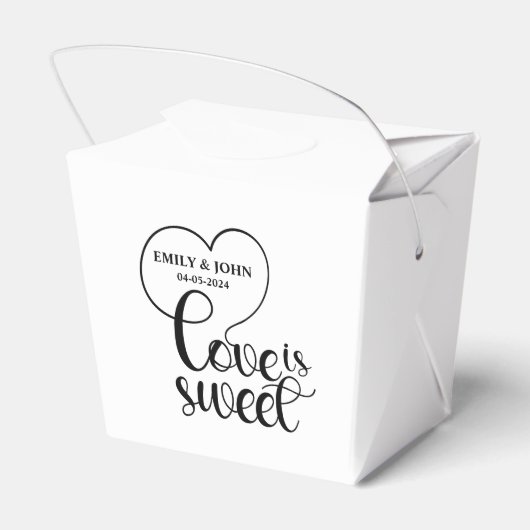 Elegante Liebe ist süßes Kalligraphie Herz Geschenkschachtel (Rückseite)