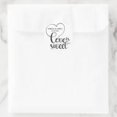 Elegante Liebe ist süßes Kalligraphie Herz Runder Aufkleber (Tasche)