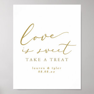 Elegante Liebe ist Sweet Gold Personalisiert Sign Poster