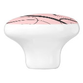 Elegante LIEBE Kalligrafie Script Paris Pink Black Keramikknauf (Seitenansicht)