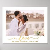 Elegante Liebe Kalligrafie Script Wedding Foto Gol Foliendrucke (Vorderseite)