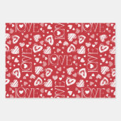 Elegante Liebe Kisses Key Peony Pink Hearts Geschenkpapier Set (Vorderseite 2)