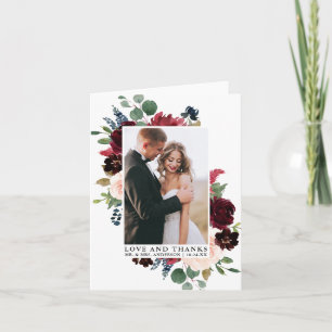 Elegante Liebe mit Wasserfarben Dank Dankeskarte