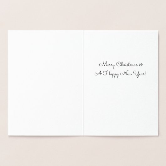 Elegante Liebe Peace Joy Wreath Silver Foil Folienkarte (Innenseite)