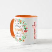 ELEGANTE LIEBE QUOTE FLORALL GESTALTET TASSE (Vorderseite Links)