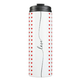 Elegante Liebe Rotes Herz Nahtloses Muster Thermosbecher