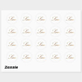 elegante Liebe Runder Aufkleber (Blatt)