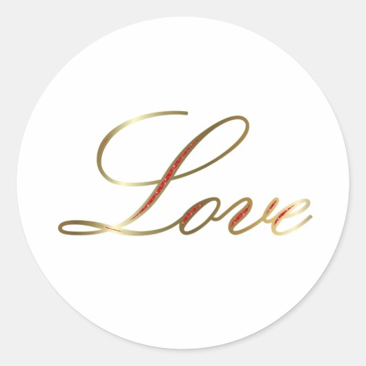 elegante Liebe Runder Aufkleber (Vorderseite)