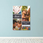 Elegante Liebe Script Foto Collage Chalkboard Leinwanddruck (Insitu (Holzboden))