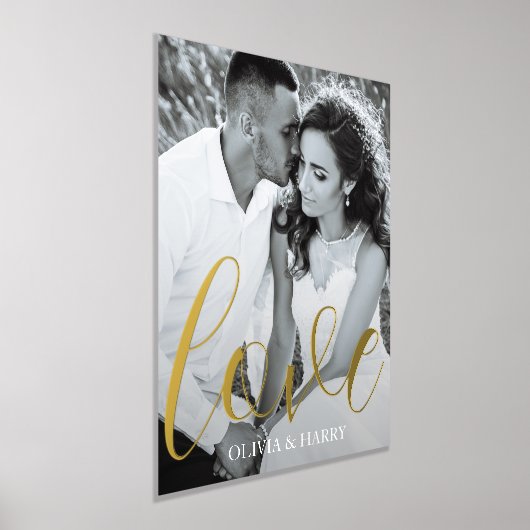 Elegante Liebe Script Real Foil Print Foliendrucke (Ablage )