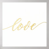 Elegante LIEBE SCRIPT Real Gold Foliendrucke (Vorderseite)