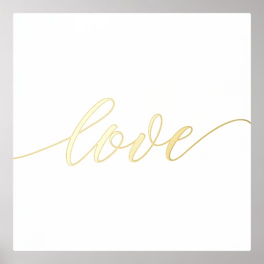 Elegante LIEBE SCRIPT Real Gold Foliendrucke (Vorderseite)