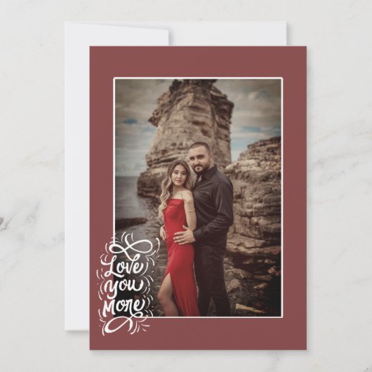 Elegante Liebe Script Valentinins Foto-Urlaubskart Dankeskarte (Vorderseite)