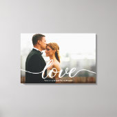 Elegante Liebe Script Wedding Foto Custom Leinwanddruck (Vorderseite)