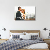 Elegante Liebe Script Wedding Foto Custom Leinwanddruck (Insitu (Schlafzimmer))