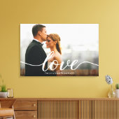 Elegante Liebe Script Wedding Foto Custom Leinwanddruck (Insitu (Wohnzimmer))