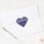 Elegante Liebe Shiny Navy Blue Heart Herz-Aufkleber (Umschlag)