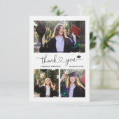 Elegante Liebe Startskript Abschluss 3 Foto Dankeskarte (Stehend Vorderseite)