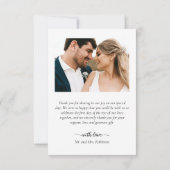 Elegante Liebe und Dank 3 Fotocollage Hochzeit Dankeskarte (Rückseite)