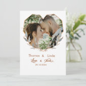 elegante Liebe und dank der handgeschriebenen Hoch Dankeskarte (Stehend Vorderseite)