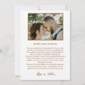 elegante Liebe und dank der handgeschriebenen Hoch Dankeskarte (Rückseite)