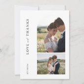 Elegante Liebe und Dank der modernen Arch-Hochzeit Dankeskarte (Vorderseite)