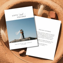 Elegante Liebe und Dank Foto Minimalistisch Hochze