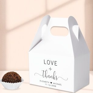 Elegante Liebe und Dank für Hochzeit Geschenkschachtel
