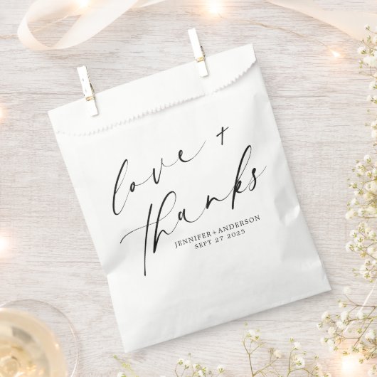 Elegante Liebe und dank handgeschriebener Skriptei Geschenktütchen (Ausgeschnitten)