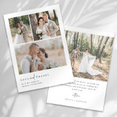 Elegante Liebe und dank Script Foto Hochzeit Dankeskarte