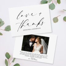 Elegante Liebe und dank Script Foto Hochzeit