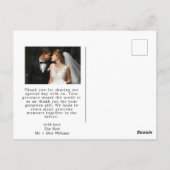 Elegante Liebe und dank Script Foto Hochzeit Postkarte (Rückseite)