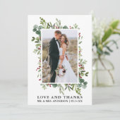 Elegante Liebe und dank Watercolor Winterlandschaf Dankeskarte (Stehend Vorderseite)