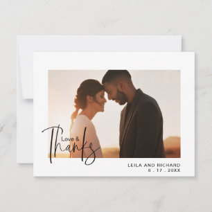 Elegante Liebe und Dankbarkeit Hochzeitsszenario F Dankeskarte